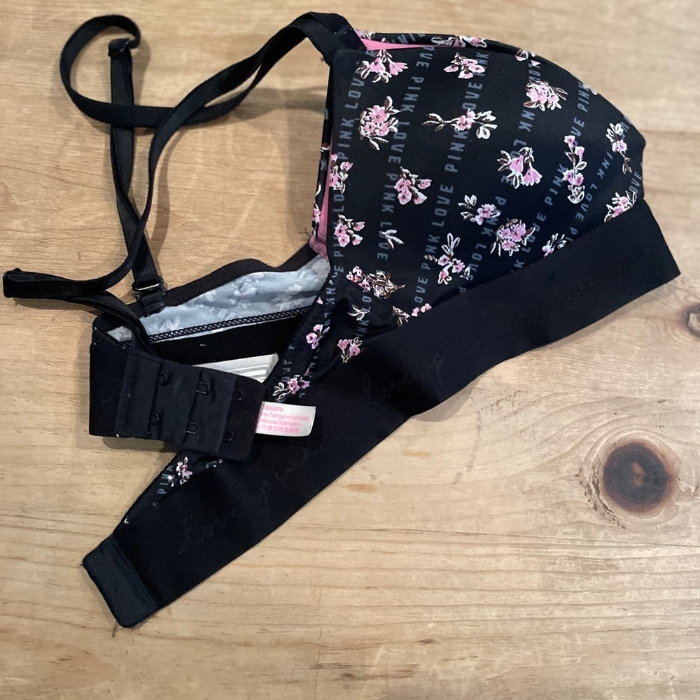 Victoria’s Secret PINK floral silky bra bralette dainty cottagecore feminine 32A - Picture 3 of 8